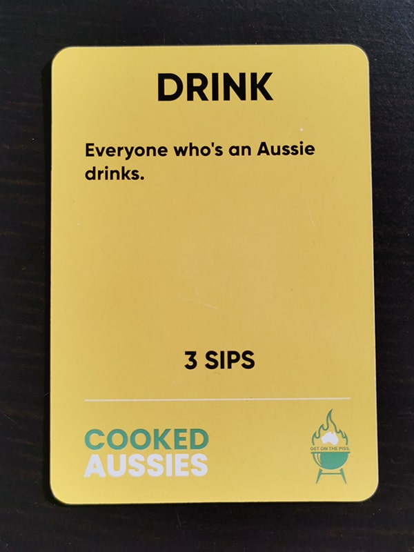 cooked aussies review drinking drink card