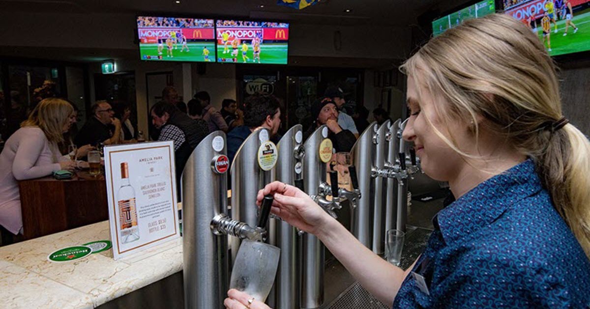 The Karalee on Preston beer venue taps pouring.