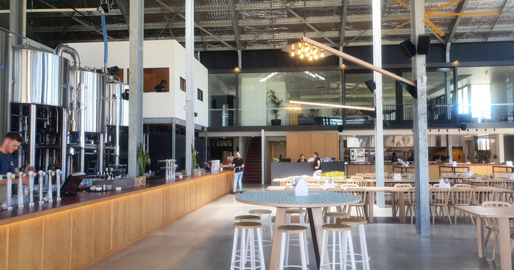 Bar area at Shelter Brewing Co in Busselton, WA.