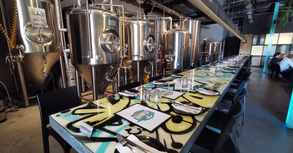 Bright Tan Brewing bar and brewery setup in East Perth, WA.