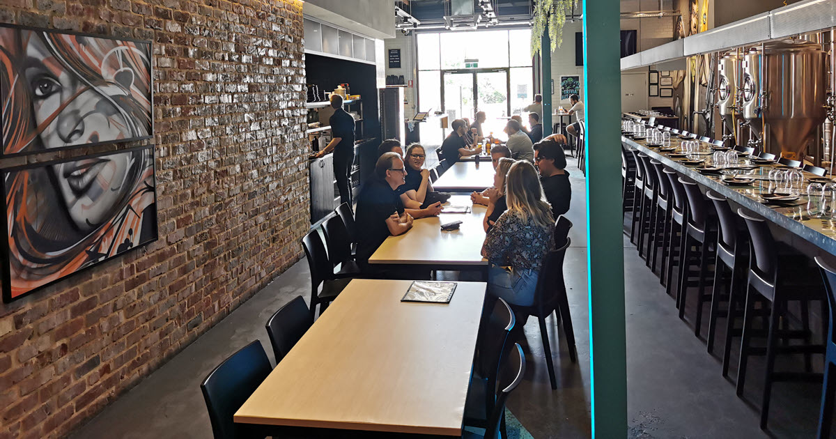 Dining area at Bright Tank East Perth.