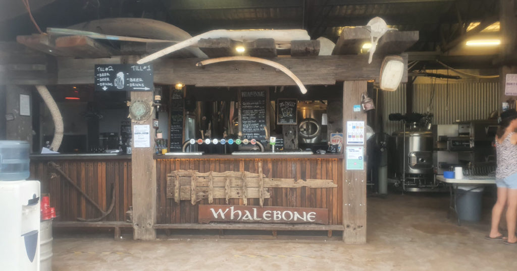 Whalebone Brewery in Exmouth bar entrance.